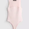 Mesh insert sleeveless bodysuit