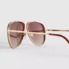 Metal aviator-style sunglasses