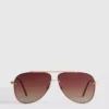 Metal aviator-style sunglasses