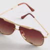 Metal aviator-style sunglasses