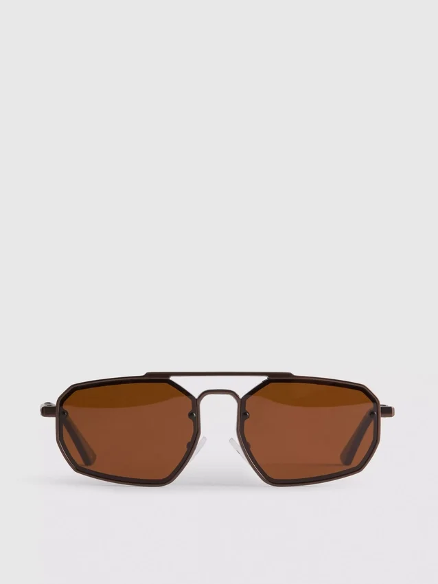 Metal geometric sunglasses