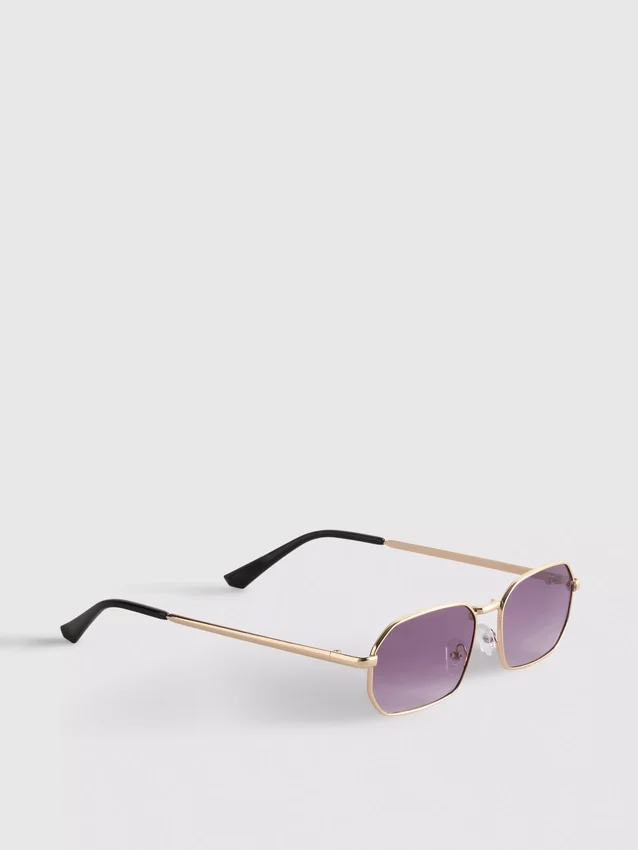 Metal rectangle sunglasses