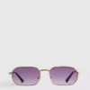 Metal rectangle sunglasses