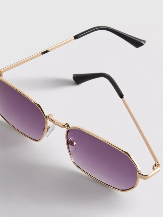 Metal rectangle sunglasses