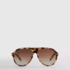 Metal-trim aviator-style sunglasses