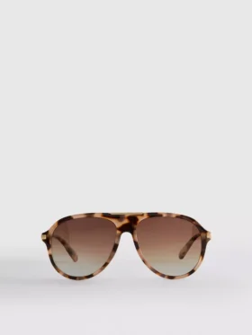 Metal-trim aviator-style sunglasses