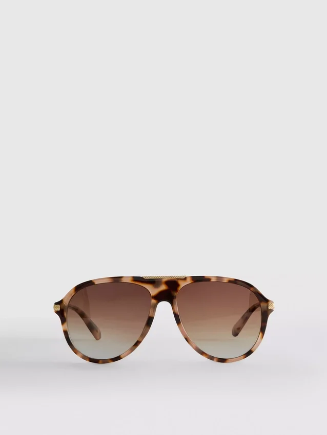 Metal-trim aviator-style sunglasses