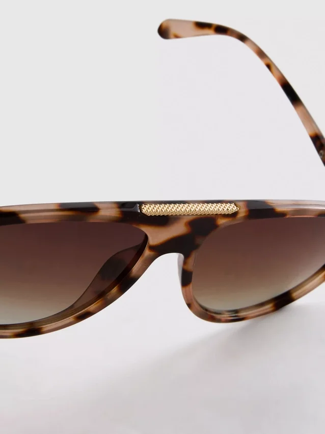 Metal-trim aviator-style sunglasses