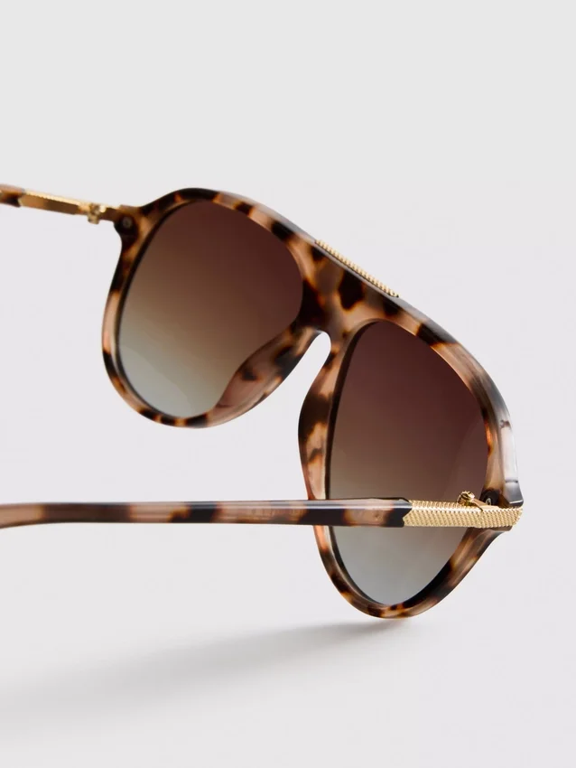 Metal-trim aviator-style sunglasses