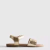 Metallic laser cut sandals