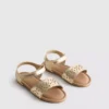 Metallic laser cut sandals