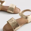 Metallic laser cut sandals