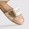Metallic laser cut sandals