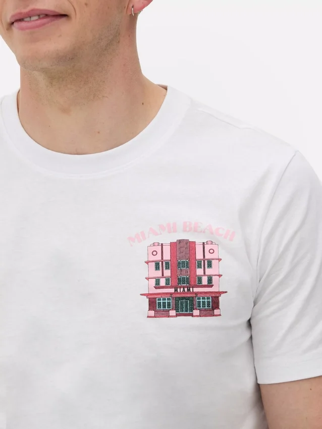 Miami beach house illustrations t-shirt