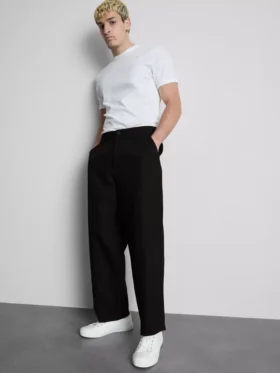 Mid-rise baggy chinos