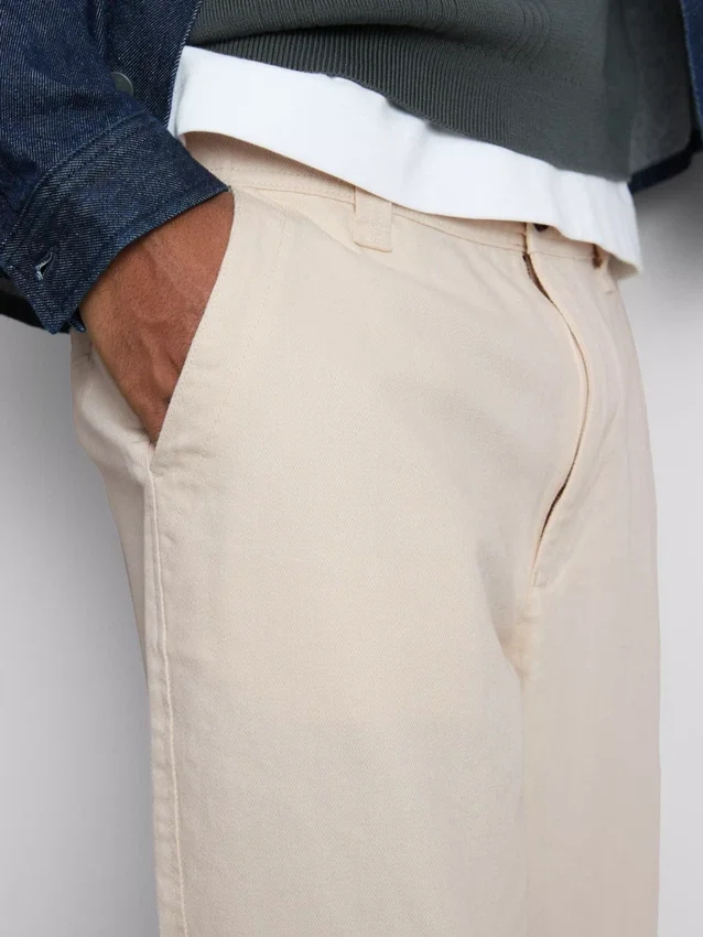 Mid-rise baggy chinos