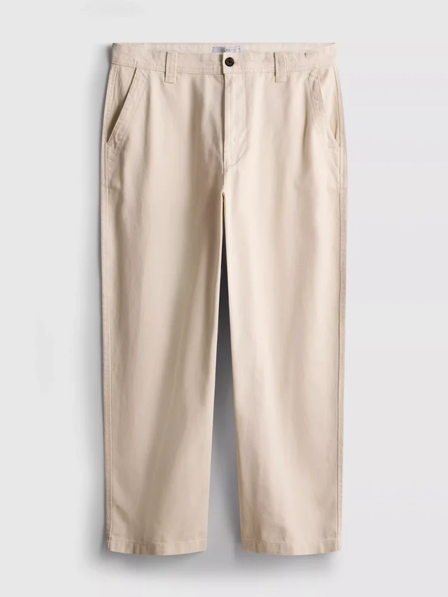 Mid-rise baggy chinos