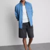 Mid-rise baggy denim shorts