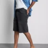 Mid-rise baggy denim shorts
