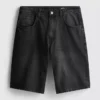 Mid-rise baggy denim shorts