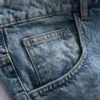 Mid-rise baggy denim shorts