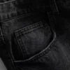 Mid-rise baggy denim shorts