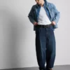Mid-rise barrel jeans