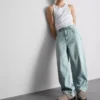 Mid-rise barrel jeans