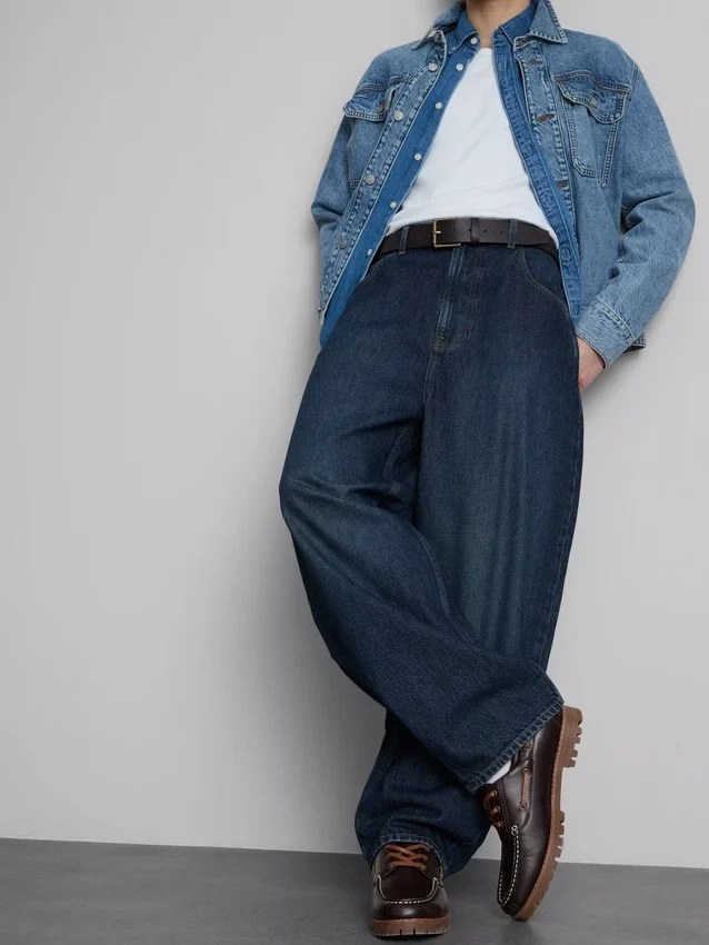 Mid-rise barrel jeans