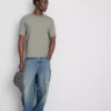 Mid-rise barrel jeans