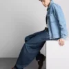 Mid-rise barrel jeans