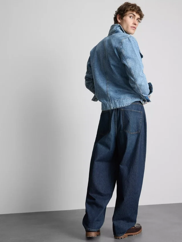 Mid-rise barrel jeans