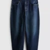 Mid-rise barrel jeans