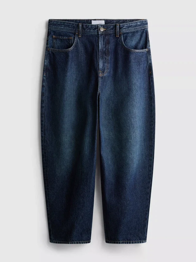 Mid-rise barrel jeans
