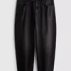 Mid-rise barrel jeans