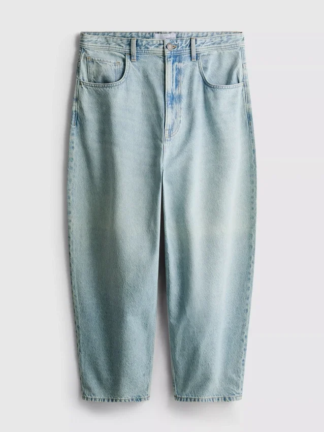 Mid-rise barrel jeans