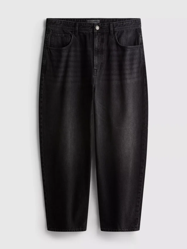 Mid-rise barrel jeans