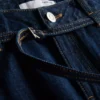 Mid-rise belted wide-leg jeans