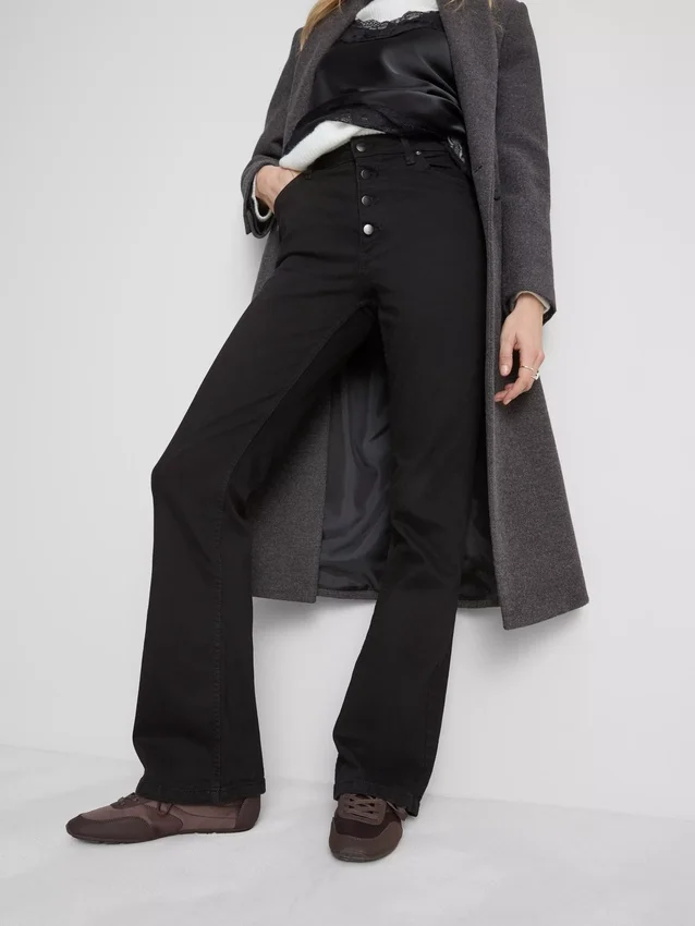 Mid rise cotton bootcut jeans