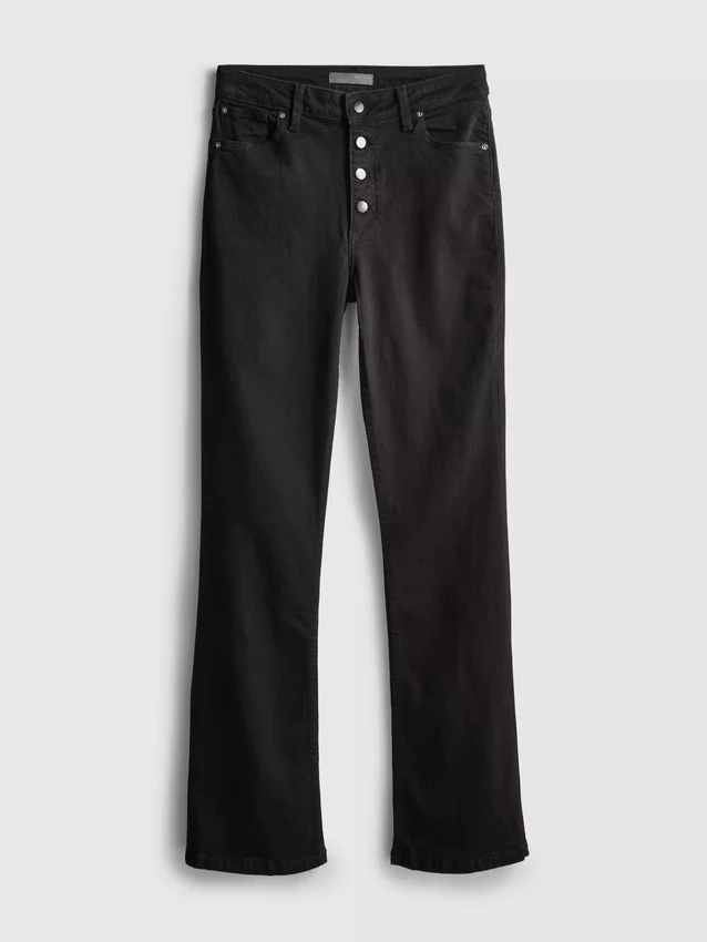 Mid rise cotton bootcut jeans