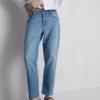 Mid-rise cotton denim straight-leg jeans