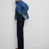 Mid-rise cotton denim straight-leg jeans