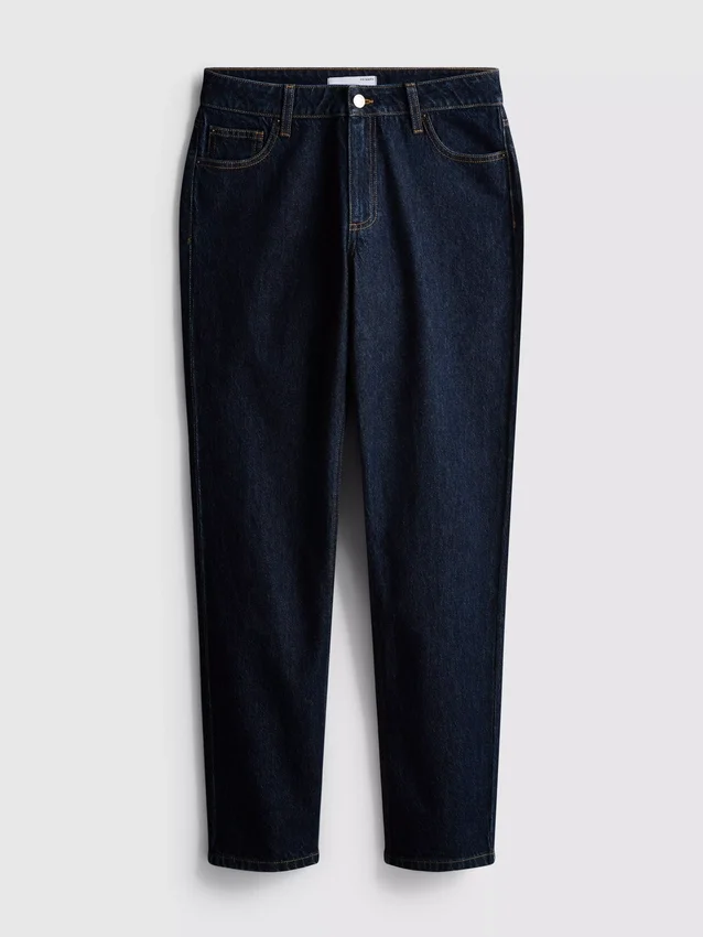 Mid-rise cotton denim straight-leg jeans