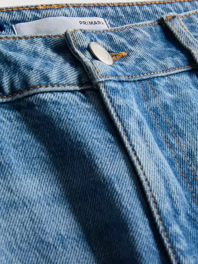 Mid-rise cotton denim straight-leg jeans