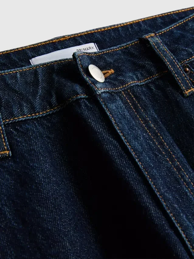 Mid-rise cotton denim straight-leg jeans