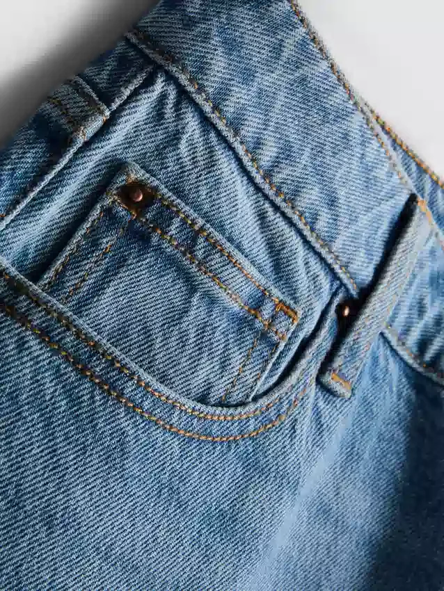 Mid-rise cotton denim straight-leg jeans