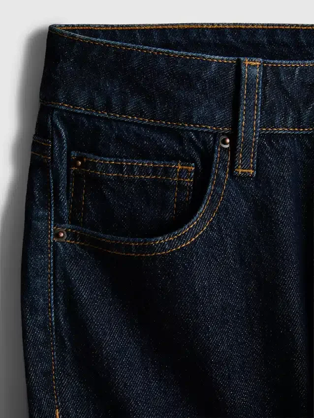 Mid-rise cotton denim straight-leg jeans