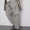 Mid-rise loose cargo jeans