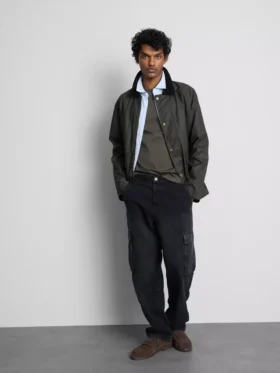 Mid-rise loose cargo jeans