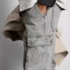 Mid-rise loose cargo jeans